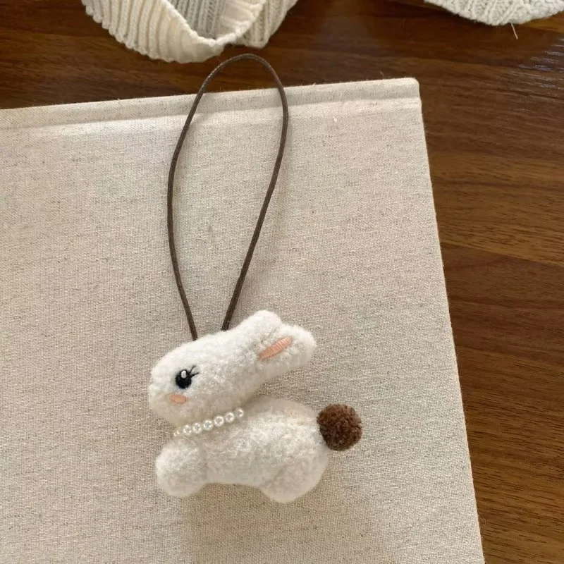 Fabric Rabbit Keychain Handmake Fabric Animal Doll Keyrings For Bag Pendant Cute Small Bear Keychain Wholesale Custom Packaging