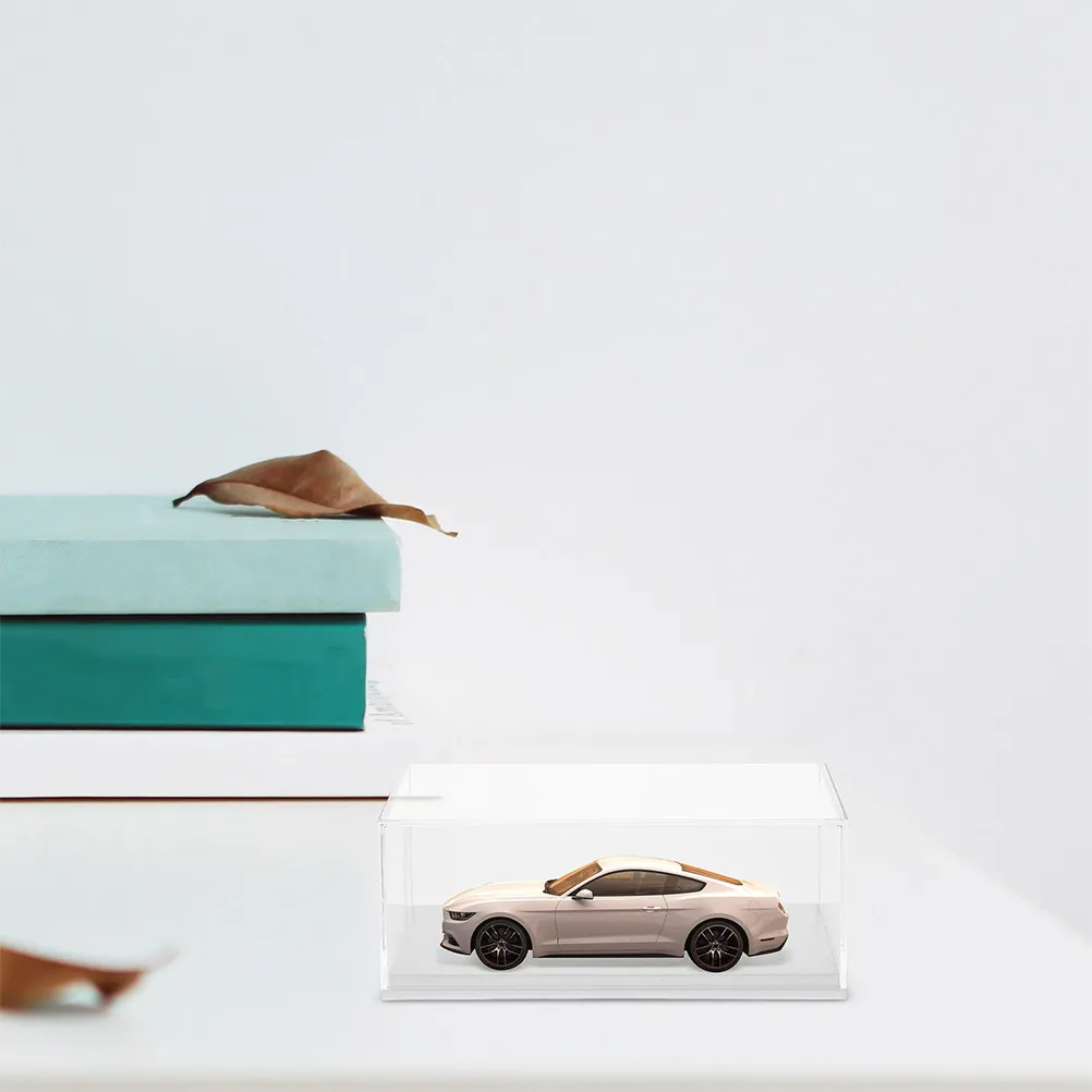 4Pcs Small Display Case for Car Models Clear Plastic 1:64 Scale Miniature Vehicles Protective Cover Ideal for Collectors Shelf view 4