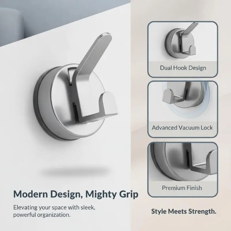 Strong Load Bearing Suction Cup Hooks 1/2/3 Pcs Waterproof No Punch Hangers for Bathroom Towel Utensils