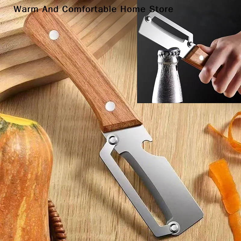 【SE】Stainless Steel Vegetable Peeler With Wooden Handle For Kitchen Veggie Fruits Carrot Orange & Potato Peeler Julienne Durable