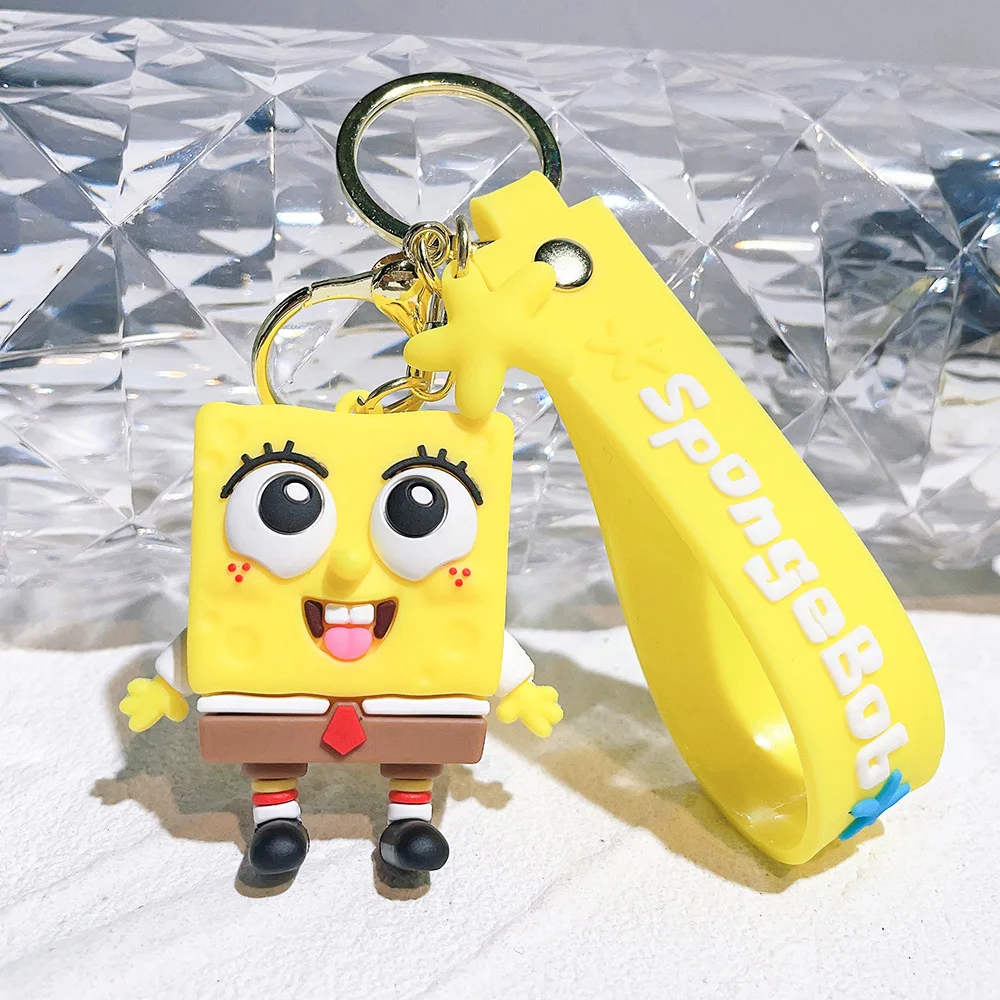 LLavero de Bob Esponja, pareja de dibujos animados, Anime Patrick Star Mr. Krabs, figura de calamar, llavero de coche, mochila, bolso, colgante, regalos para niños