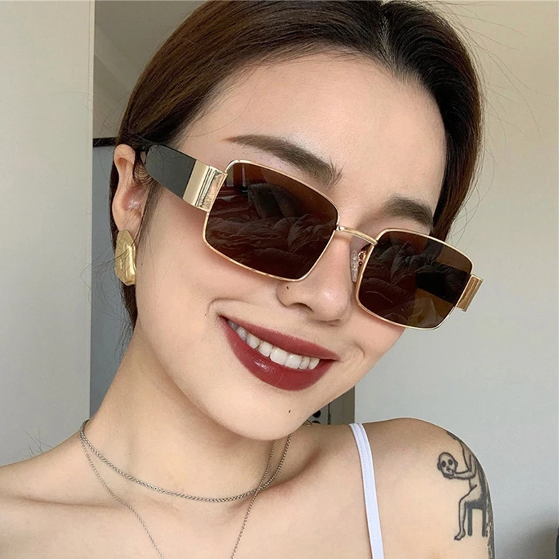 2023 Fashion Vintage Sunglasses Women Men Brand Designer Retro Rectangle Sun Glasses Female Male Popular Colorful Square Eyewear