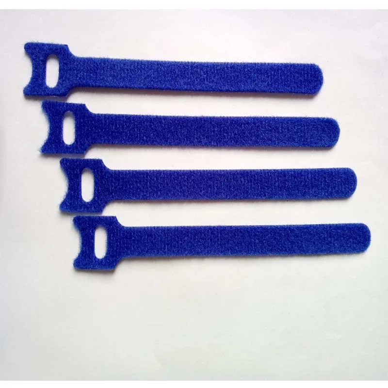 80pcs 300*12mm Blue Nylon Reusable Magic Cable Ties with Eyelet Hole Back to Back Nylon Strap Magic Hook Loop Wire Fastening