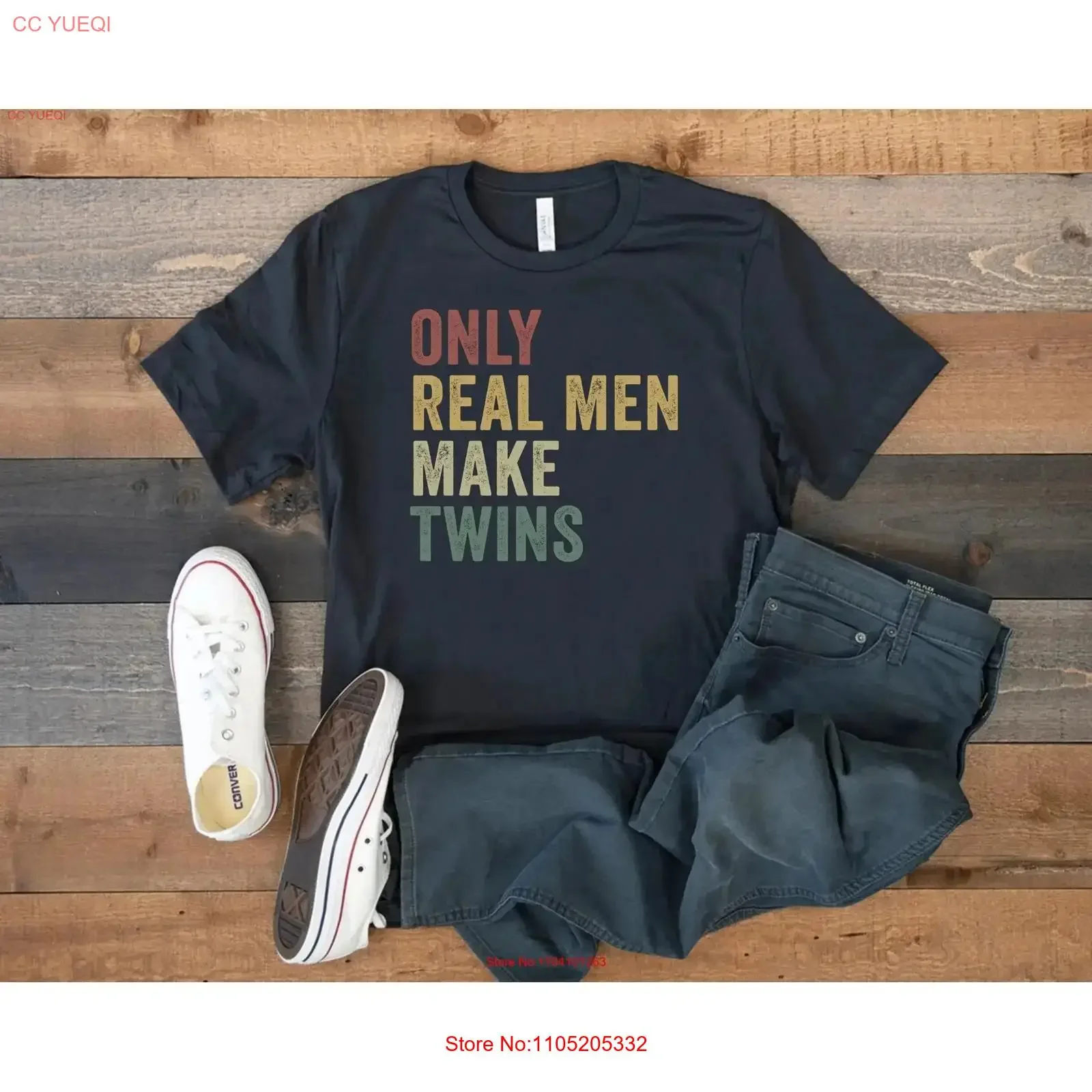 Real Men Make Twins Twin Dad T Shirt Father Of Two 2 Children Girls Fathers Day from Daughters Sons To vintage Washed