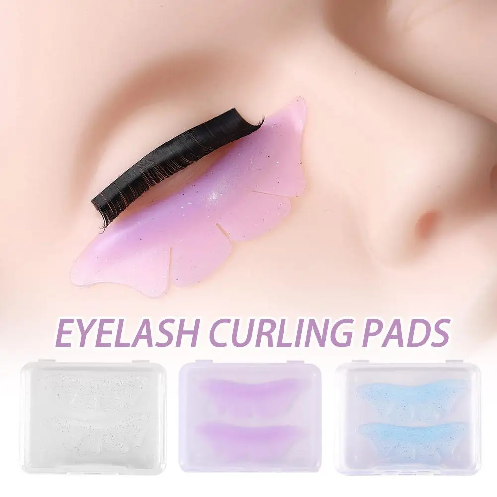 1 ペアシリコングリッター蝶ラッシュリフトパッドまつげ 3D まつげパッドロッドリフティングまつげエクステンションパーマアクセサリーカーラー V4J6