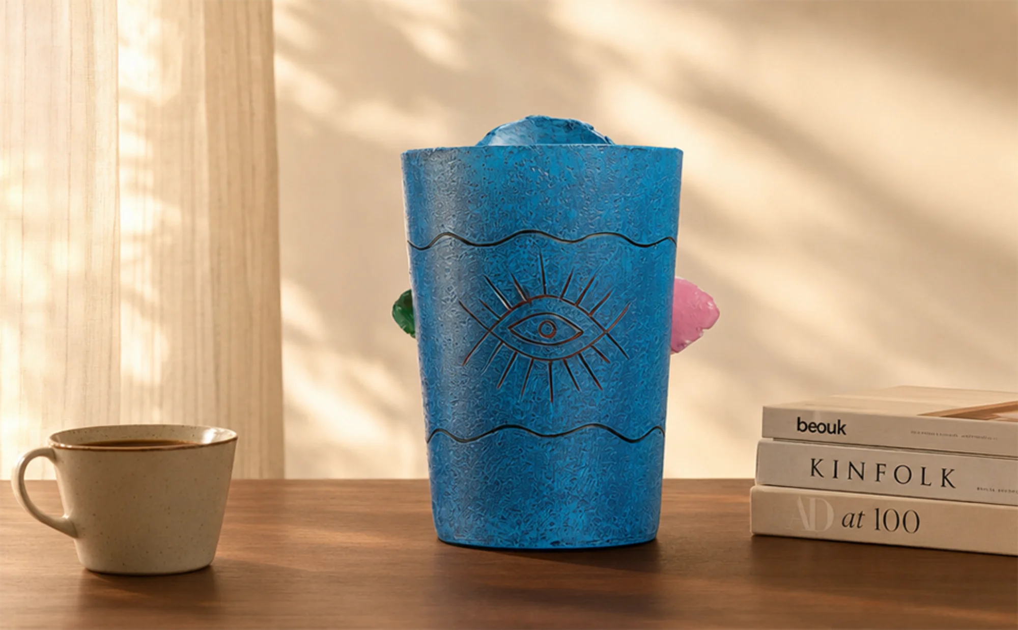 Pop Art Colorful 3D Embossed Abstract Face Resin Planter, Creative Human Head Succulent Pot Tabletop Decor Vase