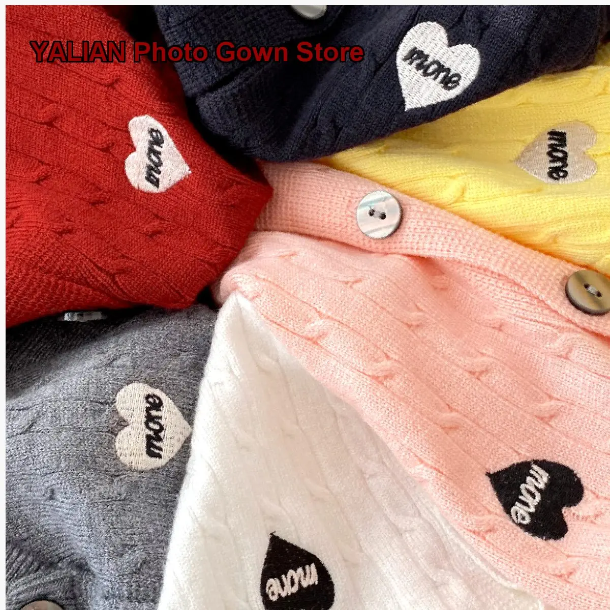 Kids Baby Heart-Shaped Cardigan 2025 Spring Wear Thin Boys Girls Autumn Pure Cotton Trendy Brand Knit Shirt Jacket