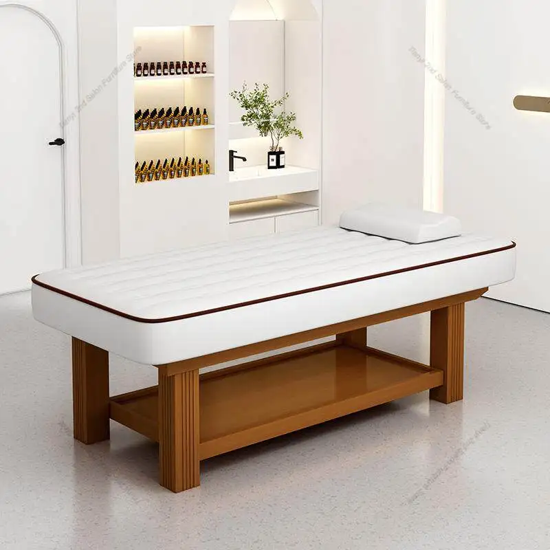 Modern Solid Wood Latex Massage Bed Special Ear Picking SPA & Eyelash Bed For Nordic Beauty Salon Furniture Camilla Masajes FYMT