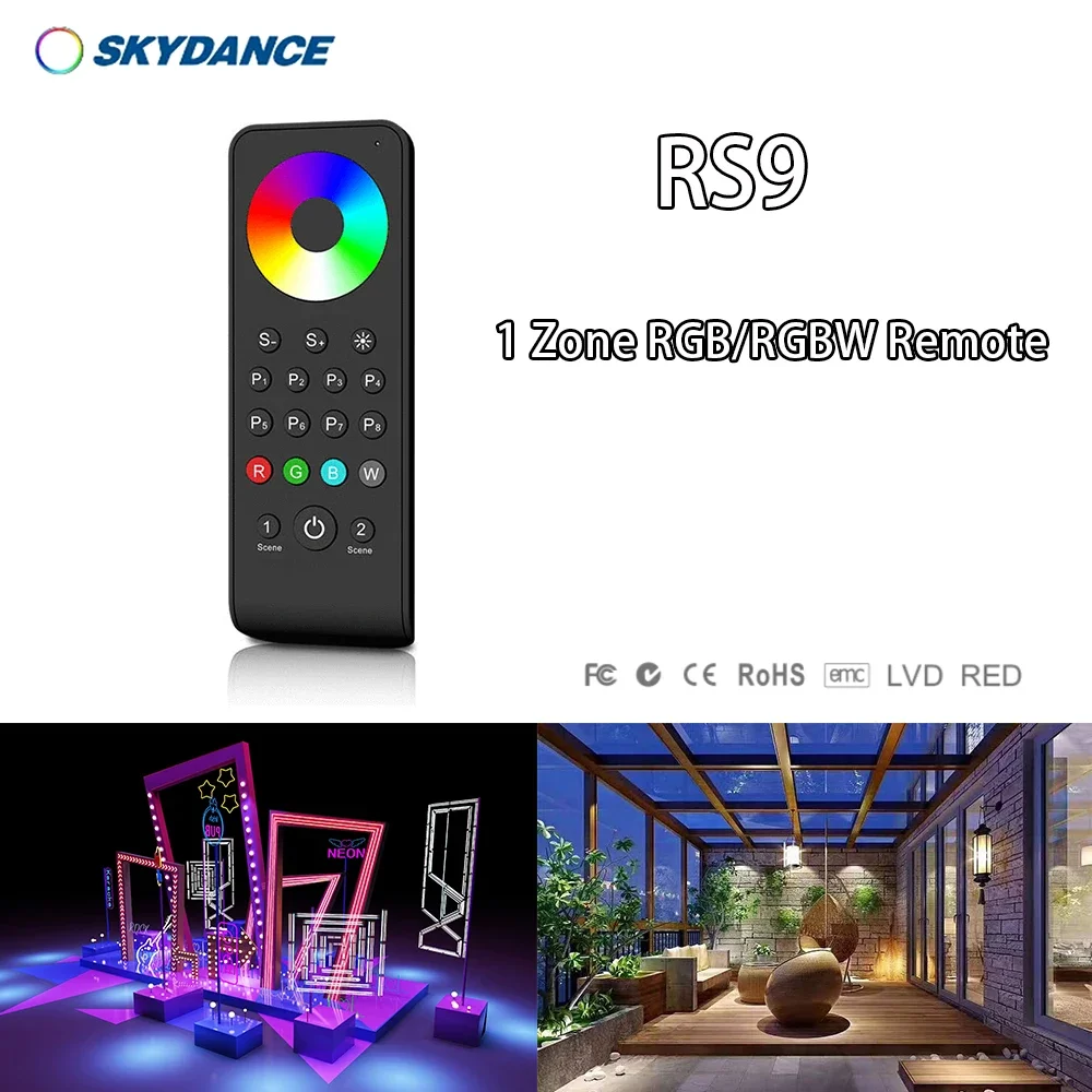 RS3 RS4 RS8 RS9 1/2/4/8 Zone 2In1 RF(2.4GHz) Dim 18key+Touch Wheel Remote For RGB/RGBW LED strip Light Or Module controller