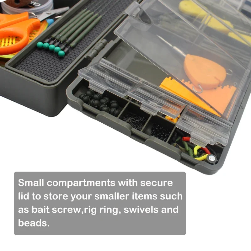 Multi-Function Fishing Box Fishing Rig Board Box With Rig Pins 22 Compartments Of Various Sizes For Carp Fishing Accessories