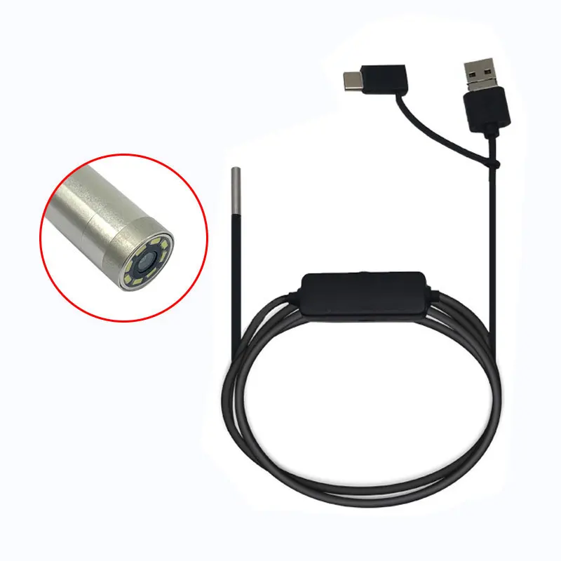 1MP USB endoscope  diameter 8.5mm FOV80゜ IP67 waterproof 3-in-1 cable industrial steering endoscope