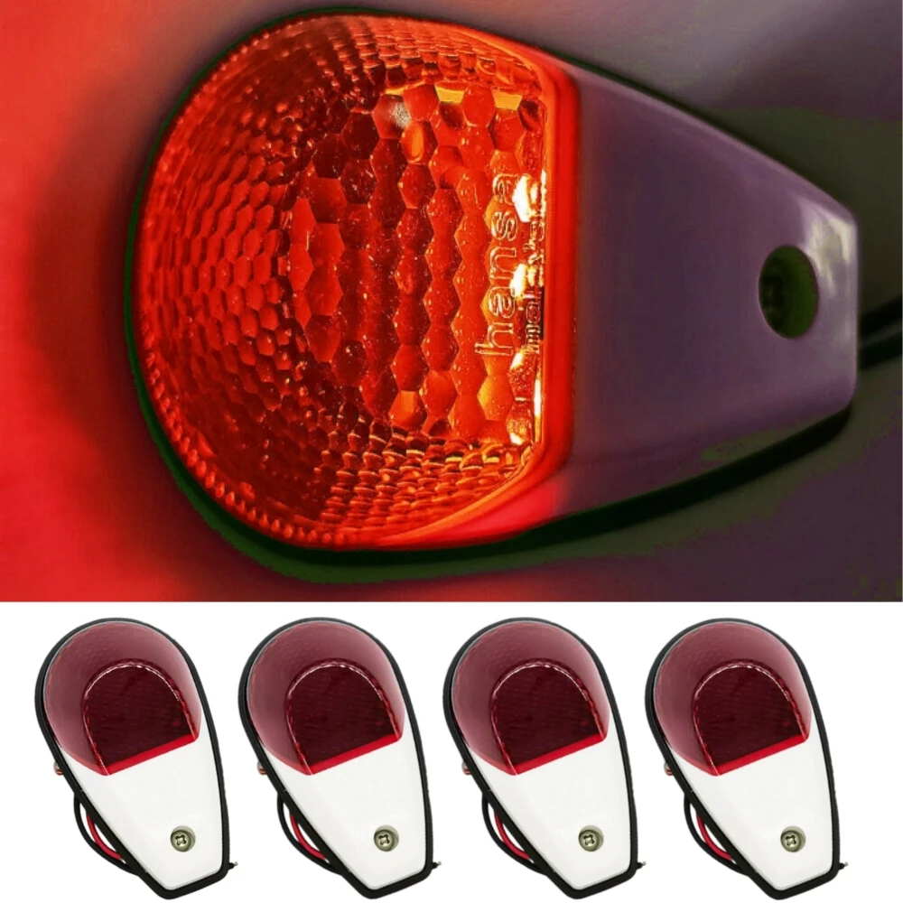 

4PCS Side Marker Light RV Van Truck LED Trailer Lighting Red LED Reflector 12V-24V Clearance Light Waterproof Side Lights