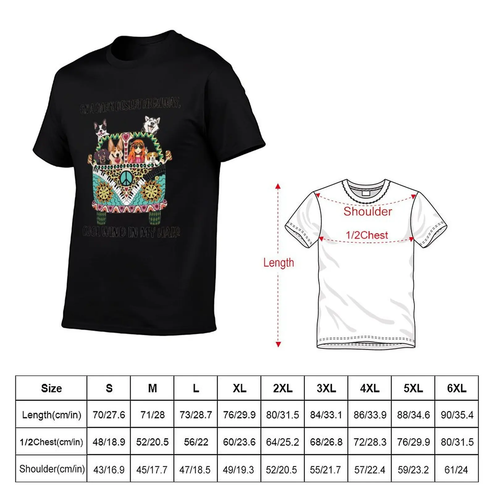 On A Dark Desert Highway Cool Wind In My Hair T-Shirt Summer Print Short Sleeve Tee