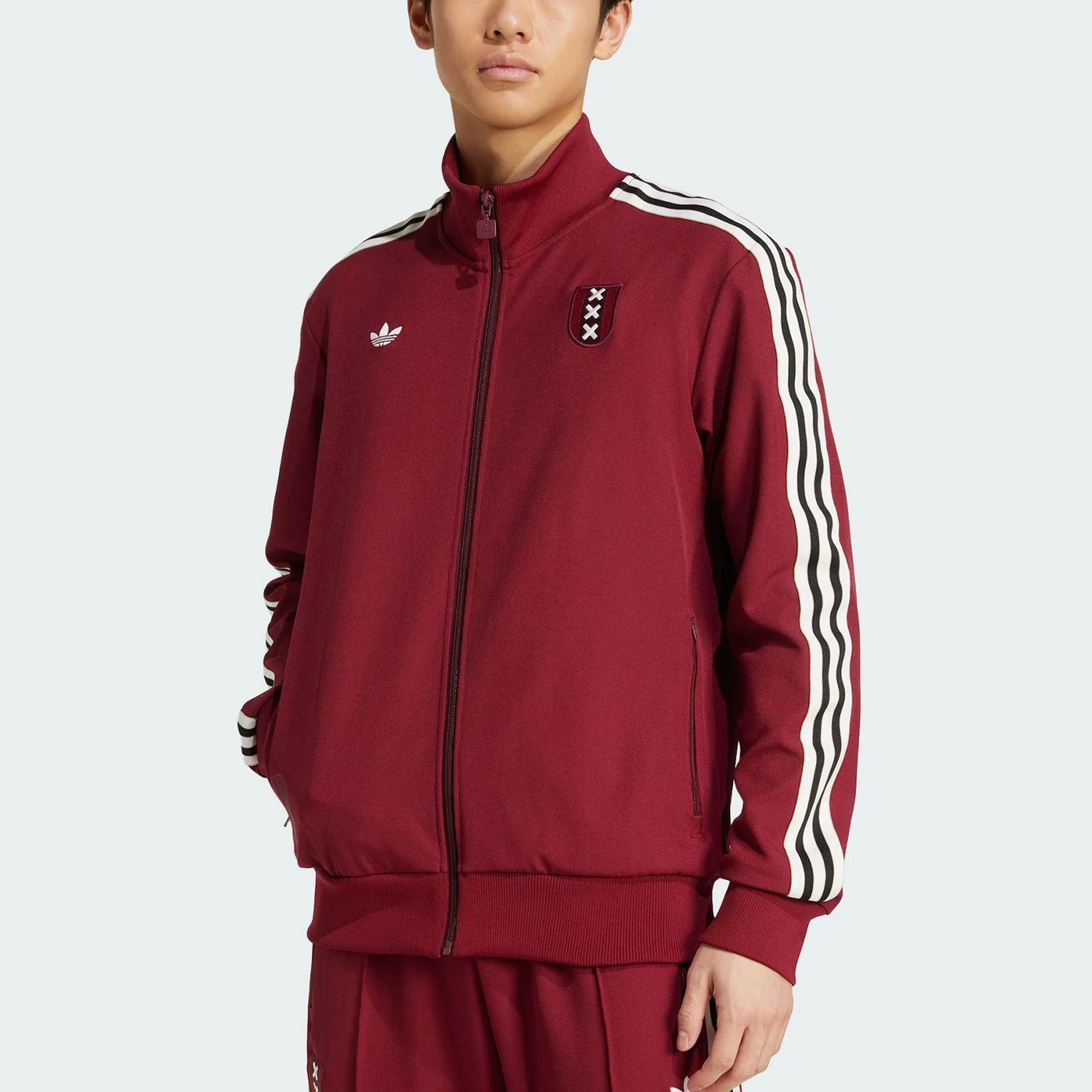 Adidas genuine clover men's football sports stand up collar loose jacket JF2743