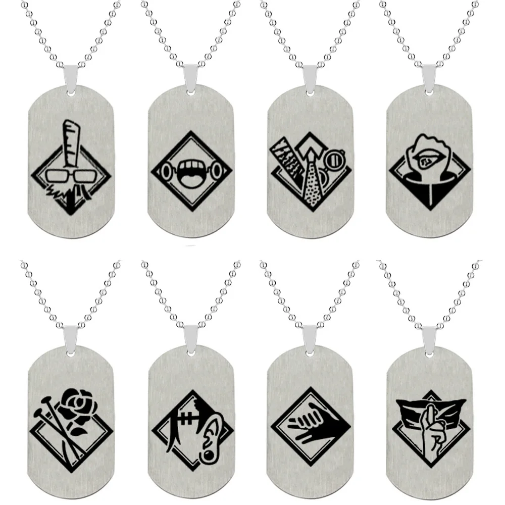 Anime Gojo Satoru Ryomen Sukuna Necklace Cosplay Stainless Steel Dog Tag Necklaces Hip Hop Jewelry Wholesale ﻿