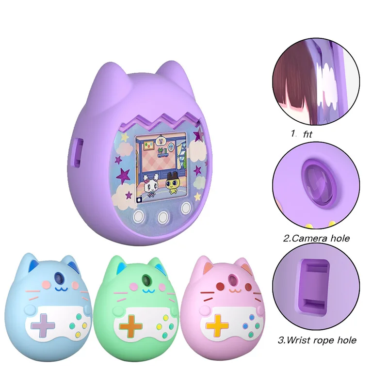 สำหรับ Tamagotchi Pix เคสซิลิโคนเสมือนสัตว์เลี้ยงอิเล็กทรอนิกส์เคสป้องกันลายการ์ตูนซิลิโคนกันน้ำ