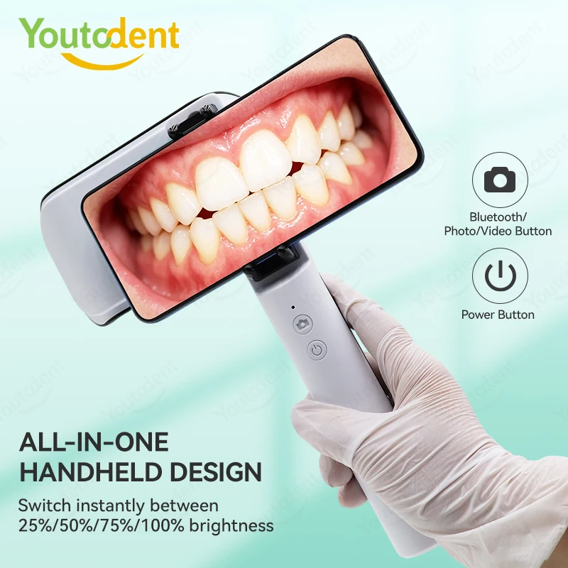 Dental Photography Oral Filling Lamp 4-Level Adjustment Flashl LED With Mobile Bluetooth for Dentistry Orthodontic Treatment
