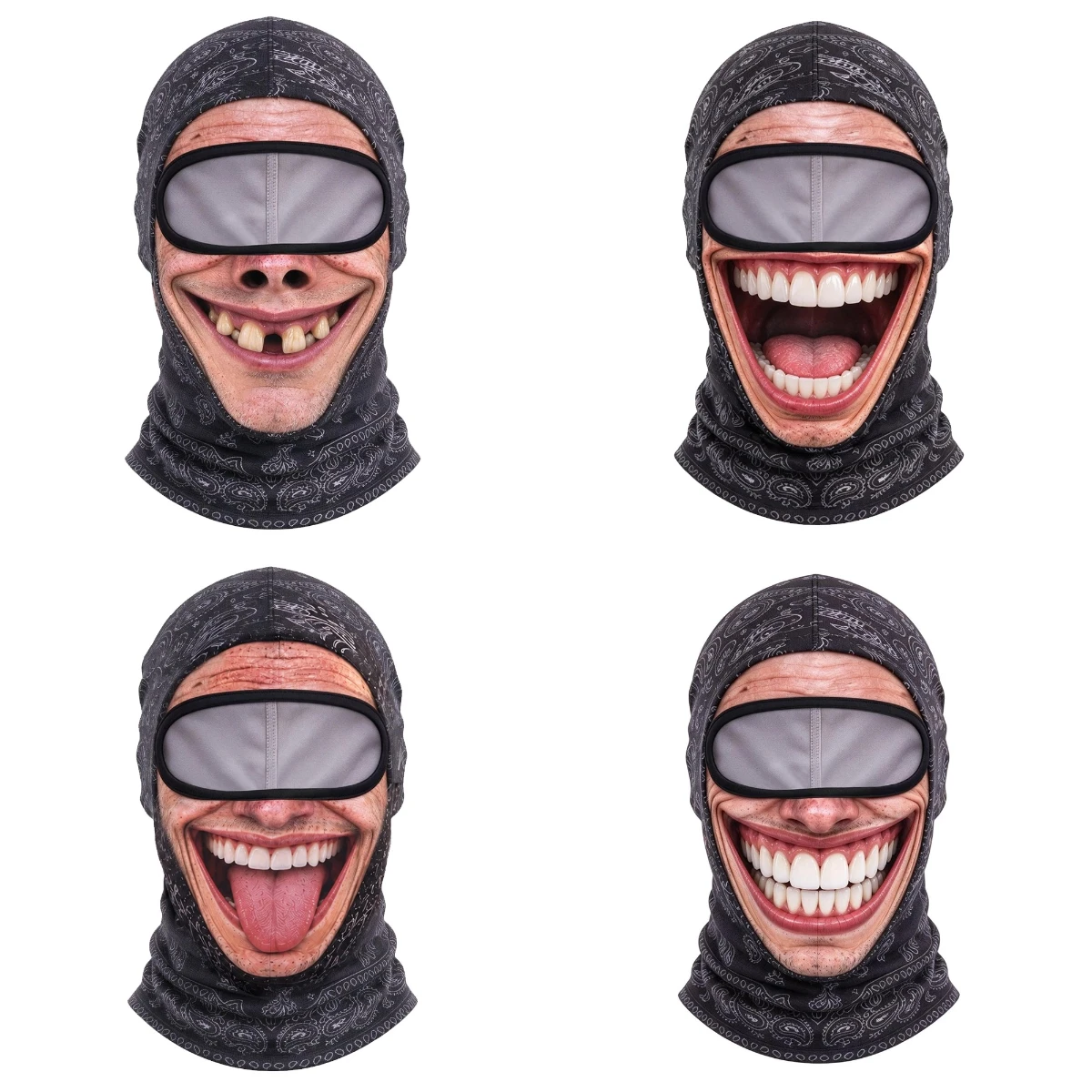 Funny 3D Printed Realistic Face Balaclava Ski Mask Breathable Cosplay Party Costume Men Women Cycling Motorcycle Head Cover