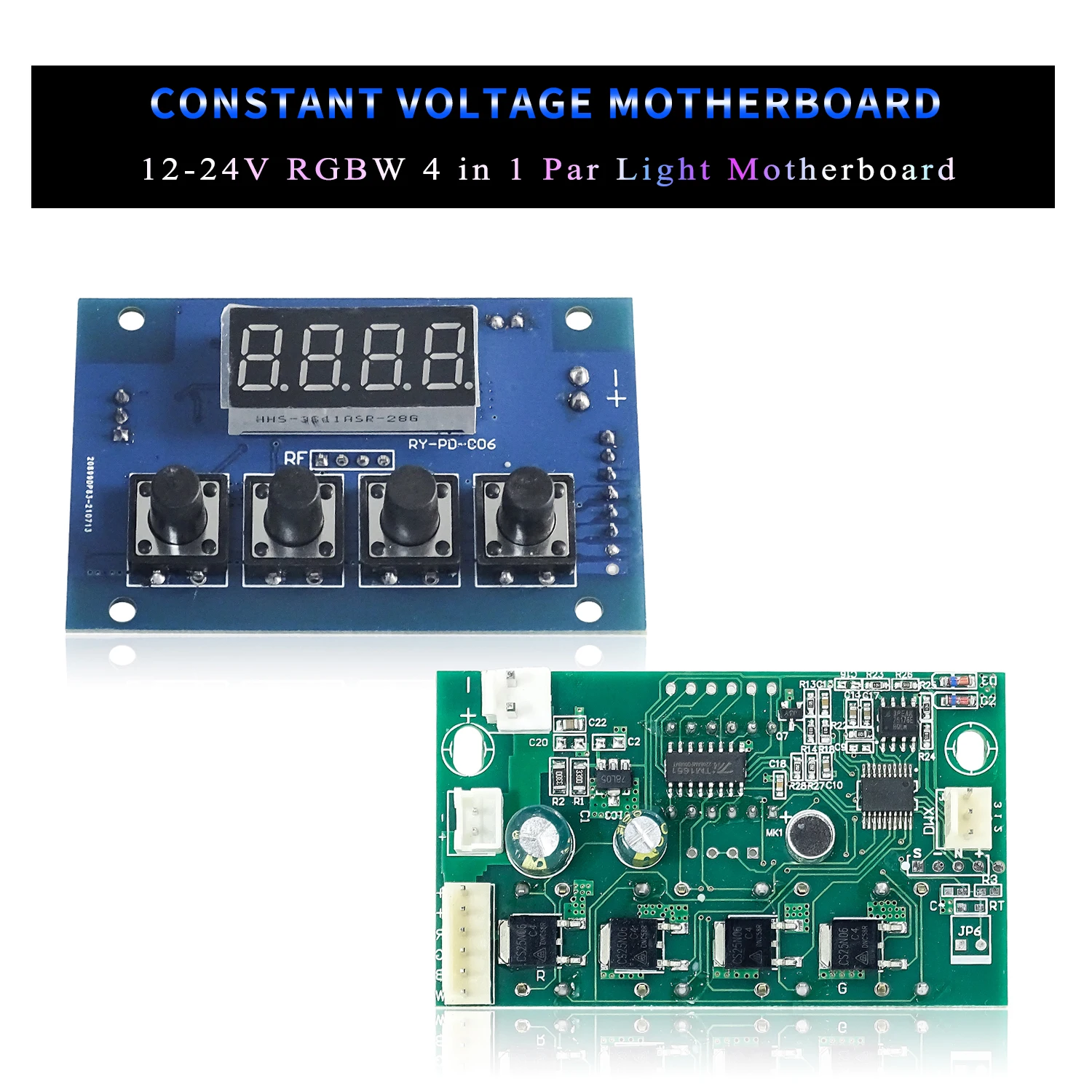 Placa base remota con botón grande, placa base con luz LED RGBW 4 en 1, voltaje de 12-36V, 7x12W, 6x12w, 5x12w, 12x12w