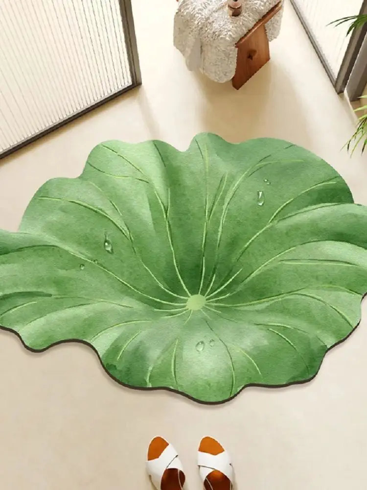 VIKAMA Ins Green Leaf Badkamer Absorberende Vloermat, Badkamer Vuilafstotend, Fris En Antislip Vloermat, Woondecoratie - afbeelding 2