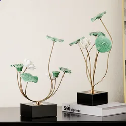 Modern Lotus Leaf Home Decoration, Living Room, TV Cabinet, Porch, Ceramic Artifact, Creative Light, Luxury Pieces, New