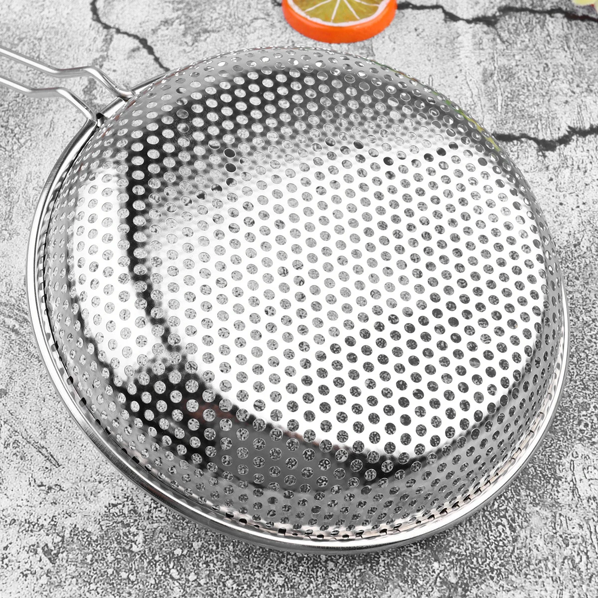 

Basket Oil Control Device Kitchen Drain Ladle Fryer Strainer Silver for Pot Colander