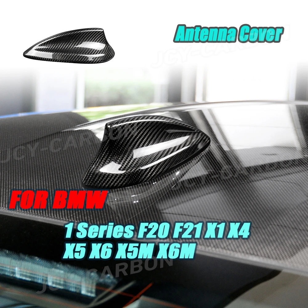 JCYECF Carbon Fiber Roof Antenna Cover Trim Cap for BMW 1 Series F20 F21 X1 X4 X5 X6 X5M X6M Shark Fin Antenna Shell Car Decor