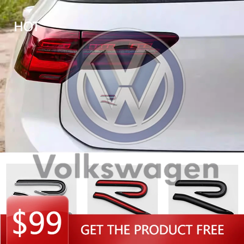 Новая 3D-эмблема R из ABS-пластика для Volkswagen VW, наклейка на задний багажник, для VW Golf 6 7 8 GTI MK6 Mk7 MK8, хит продаж 2026 года