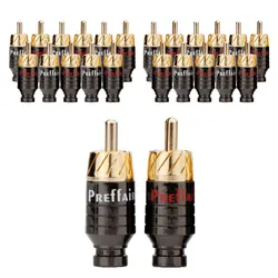 24K Gold Plated RCA Audio Plug High Quality Pure Copper Speaker Hi-fi Male RCA Connectors Adapter For DIY Audio Cable