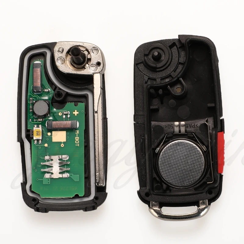 Jingyuqin Keyless Go Fob 3 + 1Panic 4 przyciski 315MHz zdalny klucz składany do VW Volkswagen Touareg Phaeton 3D0959753AK ID46 7942 Chip