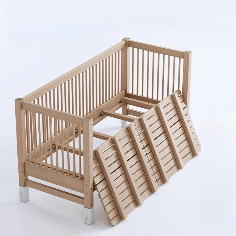 

Beech wood lifting with guardrail children's bed splicing bed baby widened solid wood bed