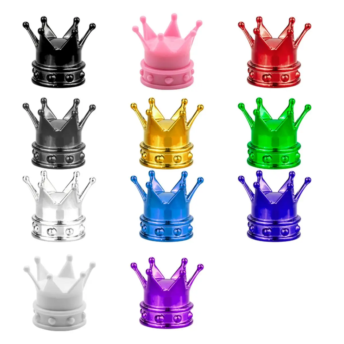 Crown Styling Car Tire Valve Cap Air Valve Stem Dustproof Bike Dustproof Cover Tyre Rim Stem Dust Caps Tire Decor Accessories