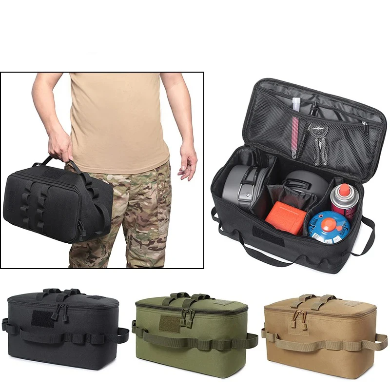 Outdoor Camping Gas Tank Storage Bag Large Capacity Ground Nail Tool Bag Gas Canister Picnic Cookware Utensils Kit Bag