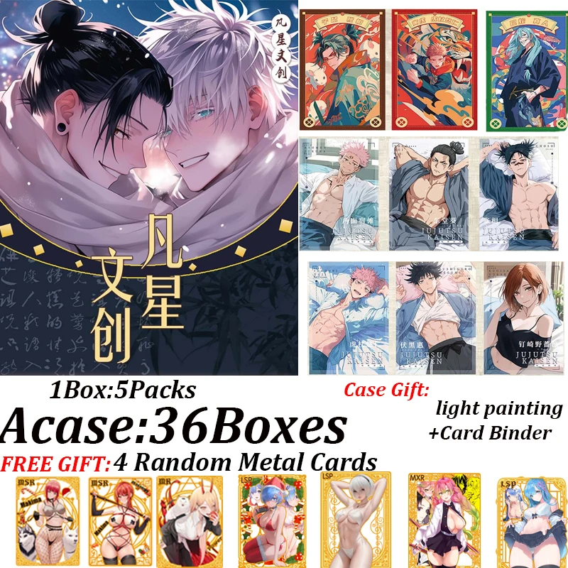 FANXING New Jujutsu Kaisen Colored Paper Hobby Collectible Card Gojo Doujin Booster Box Anime CCG Rare Card Kids Toy Gifts