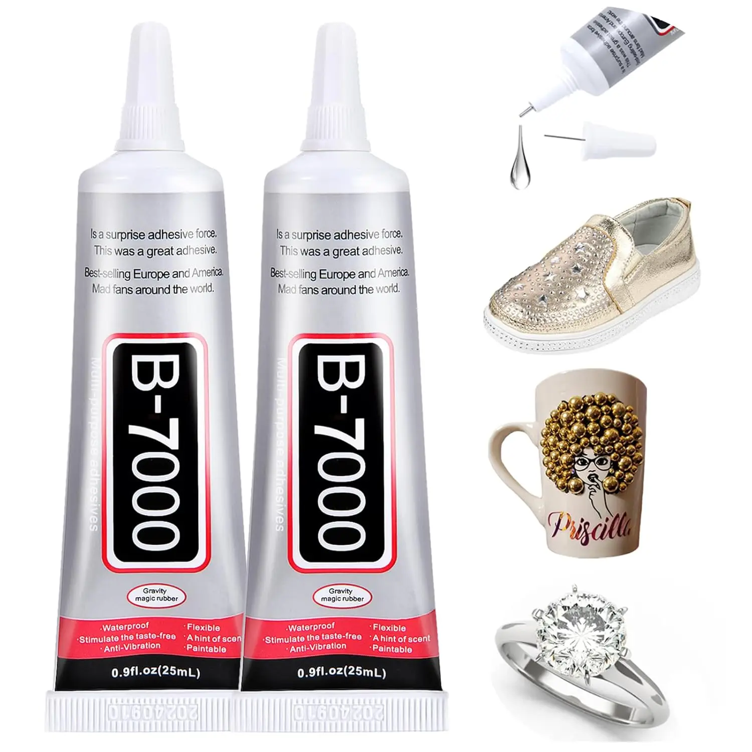 

3PCS B7000 Jewelry Glue for Jewelry Making, 15ML/0.5fl oz Clear Glue DIY Glue Rhinestones Glue, Waterproof Stong Adhesive Glu