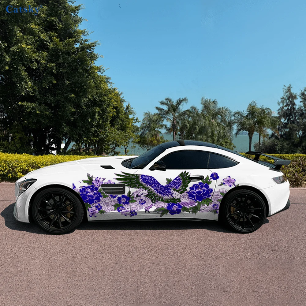 

Ukiyo-e Style Wave Red Eagle Автомобильные виниловые наклейки Самоклеящаяся наклейка из ПВХ подходит для грузовиков SUV Декор Автоаксессуары Подарок