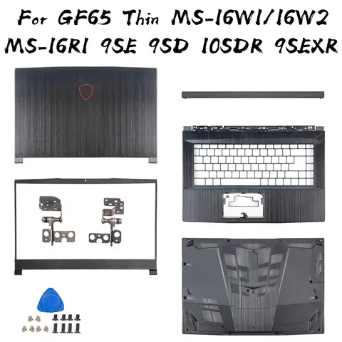 MSI GF65 얇은 MS-16W1 16W2 MS-16R1 9SE 9SD 10SDR 9SEXR 후면 커버 베젤 팜레스트 하단 하우징 케이스 교체 노트북 부품