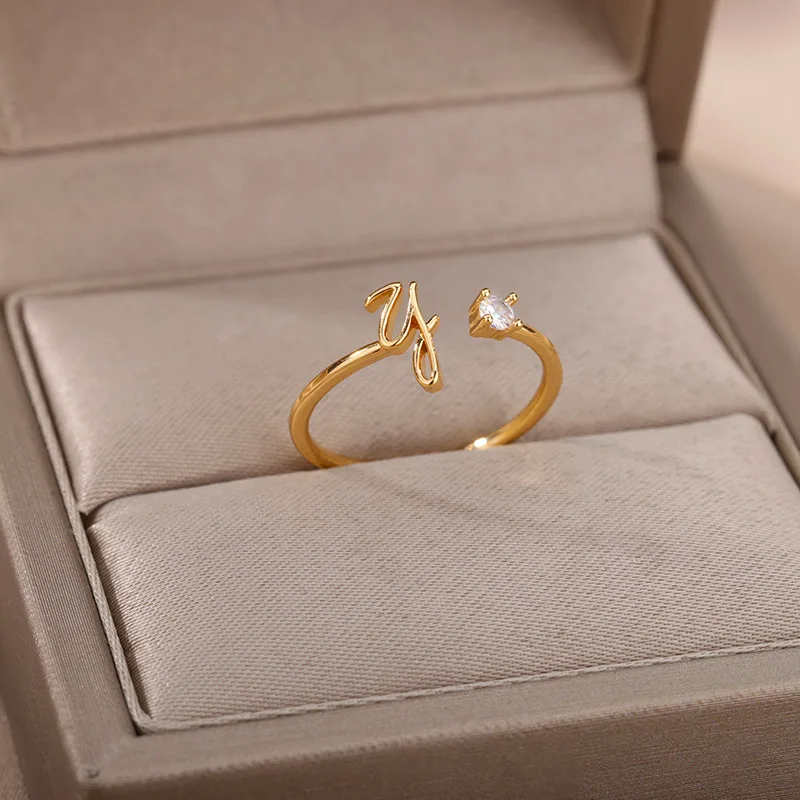 A-Z Alphabet Anillos Mujer Initial Jewelry Stainless Steel Rings For Women Anel Masculino Envio Gratis Todo Couple Rings New In