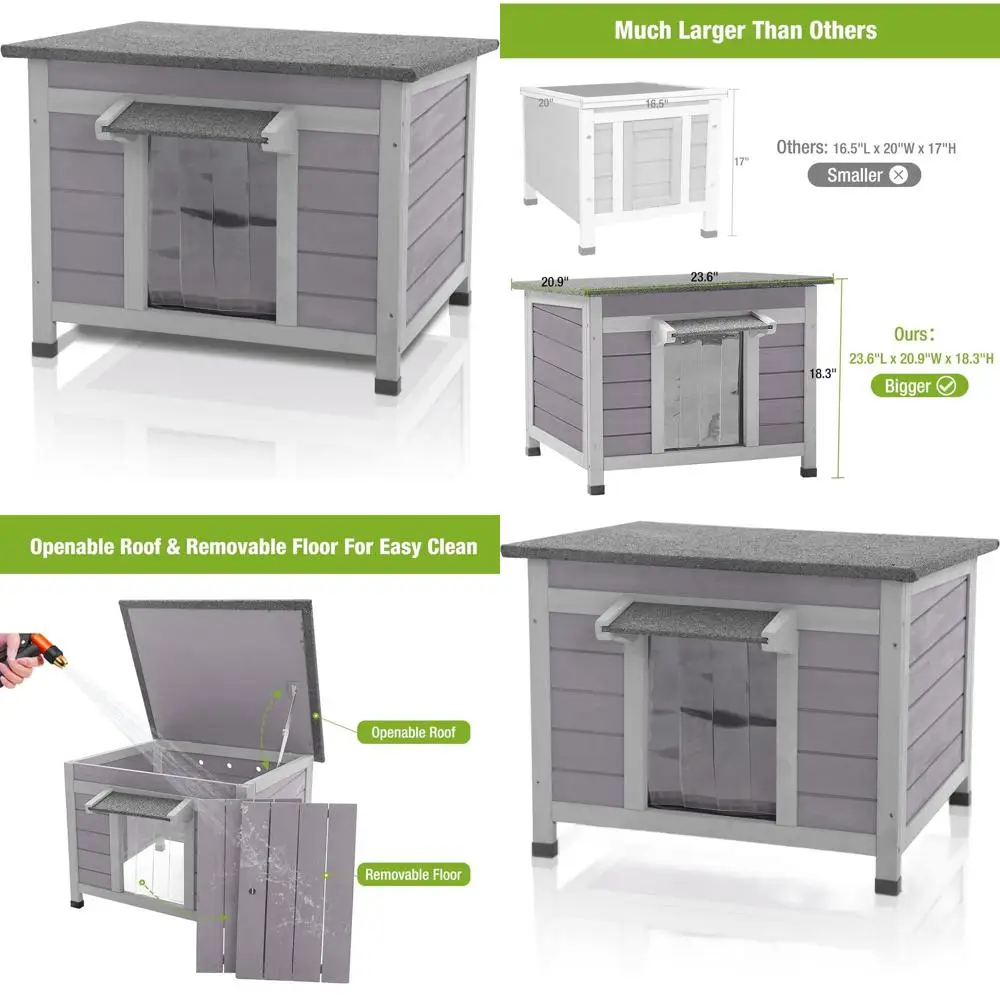 

Прочный деревянный уличный домик для кошек, кроликов, морских свинок и мелких животных - всепогодное укрытие