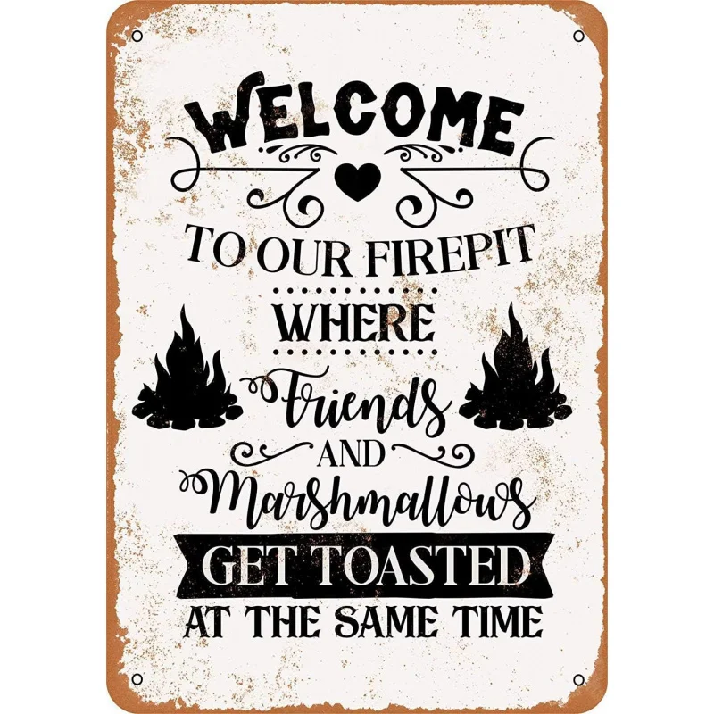 

Tin Art Tin Metal Logo Retro Appearance 8 x 12 inches Welcome Fireplace Friends Bar Cafe Home Wall Decoration Art Gift Plaque