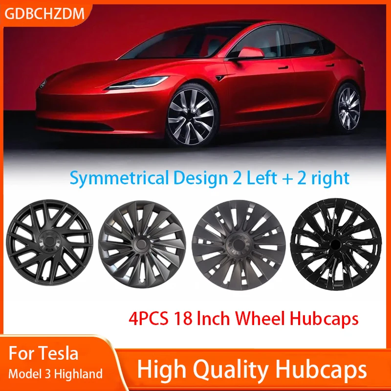 4PCS Wheel Cover Design For Tesla Model 3 Highland 18 Inch Right＆Left Hubcaps Multiple style Wheel Cover Replacement Accessories