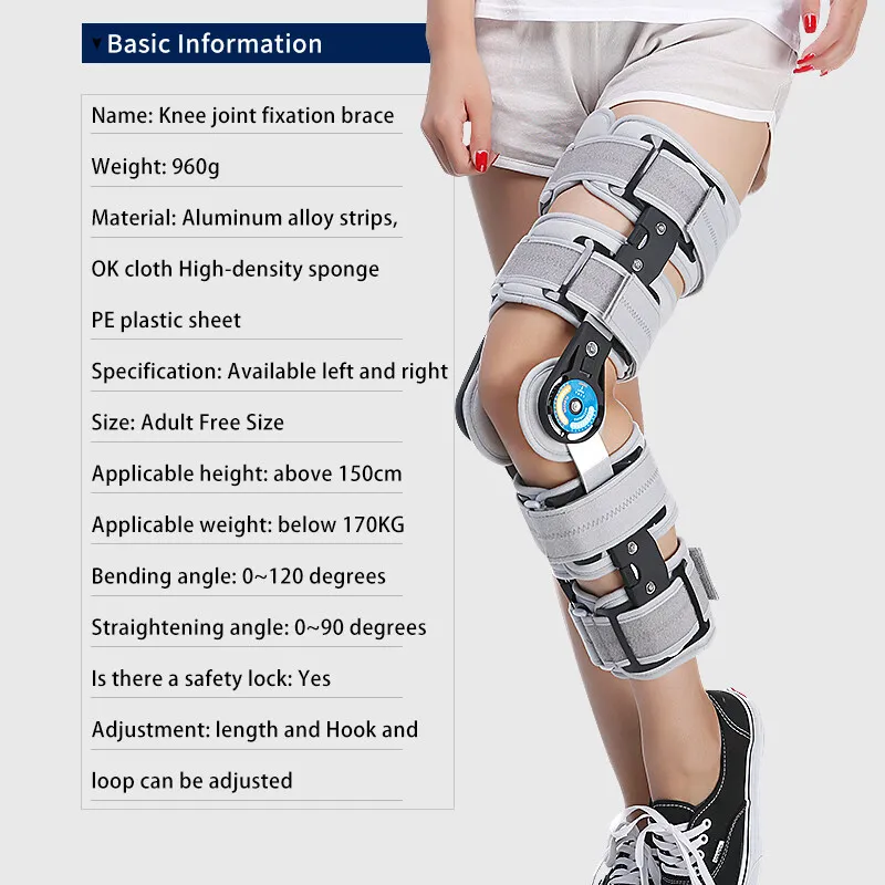 FOB price knee orthosis adjustable knee brace with hinge /leg  rehabilitation equipment hinged knee brace physiotherapy