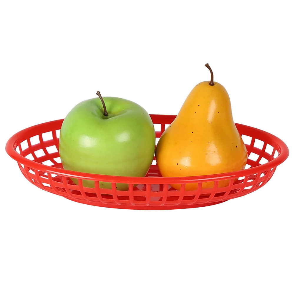 12Pcs Plastic French Fries Basket Boat-Shaped Food Basket Fruit Snacks Tray Fast Food Serving Plate French Fries Serving Tray