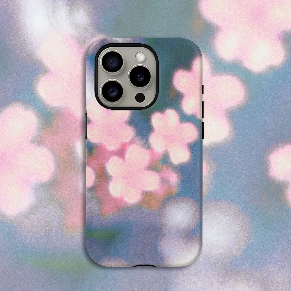 Blurry Pink Blossoms Phone Case for Samsung Galaxy S20 S23 S24 S25 S26 FE Plus Ultra Edge 4G 5G Luxury Double-layer Back Cover