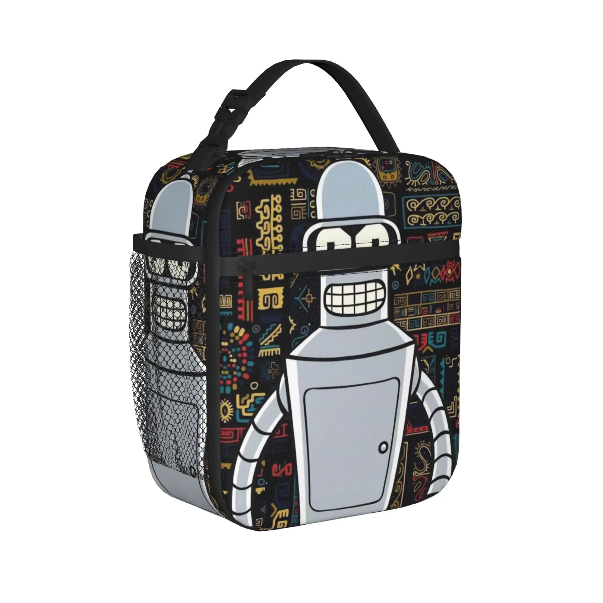 Futuramaed Benders Cartoon Comic Thermal Insulated Lunch Bag for Travel  Portable Food Bag Men Women Thermal Cooler Lunch Boxes