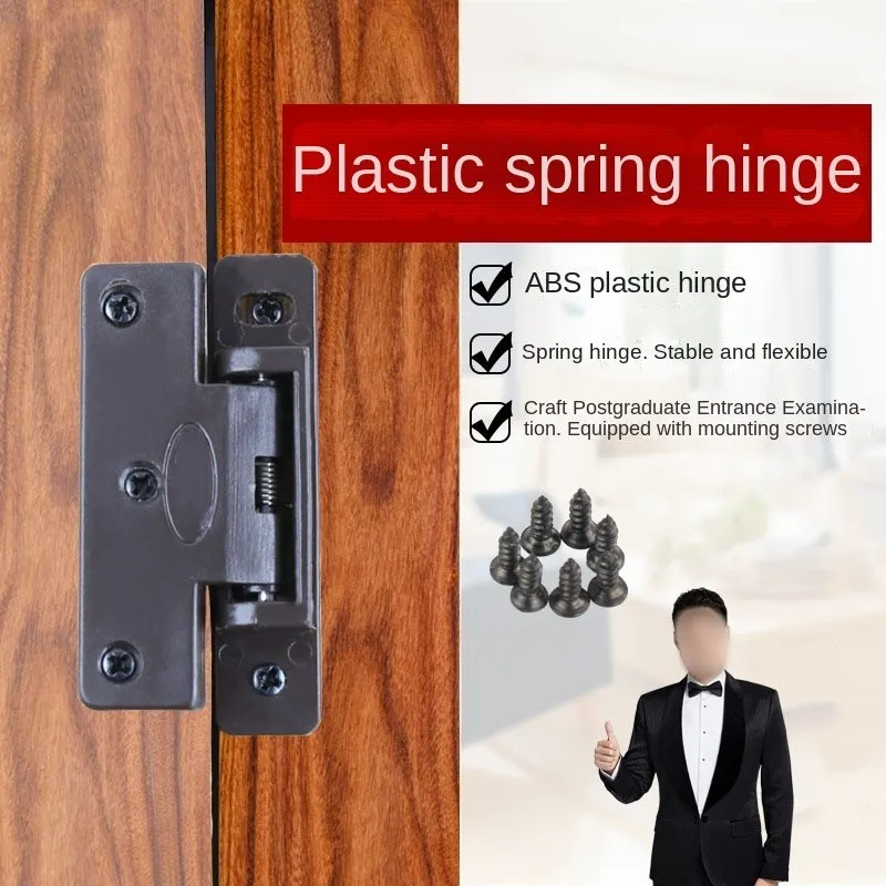 Furniture Plastic spring Hinge hidden Flat loaded hinge for wardrobe Cupboard cabinet door joint connector furniture Hardware