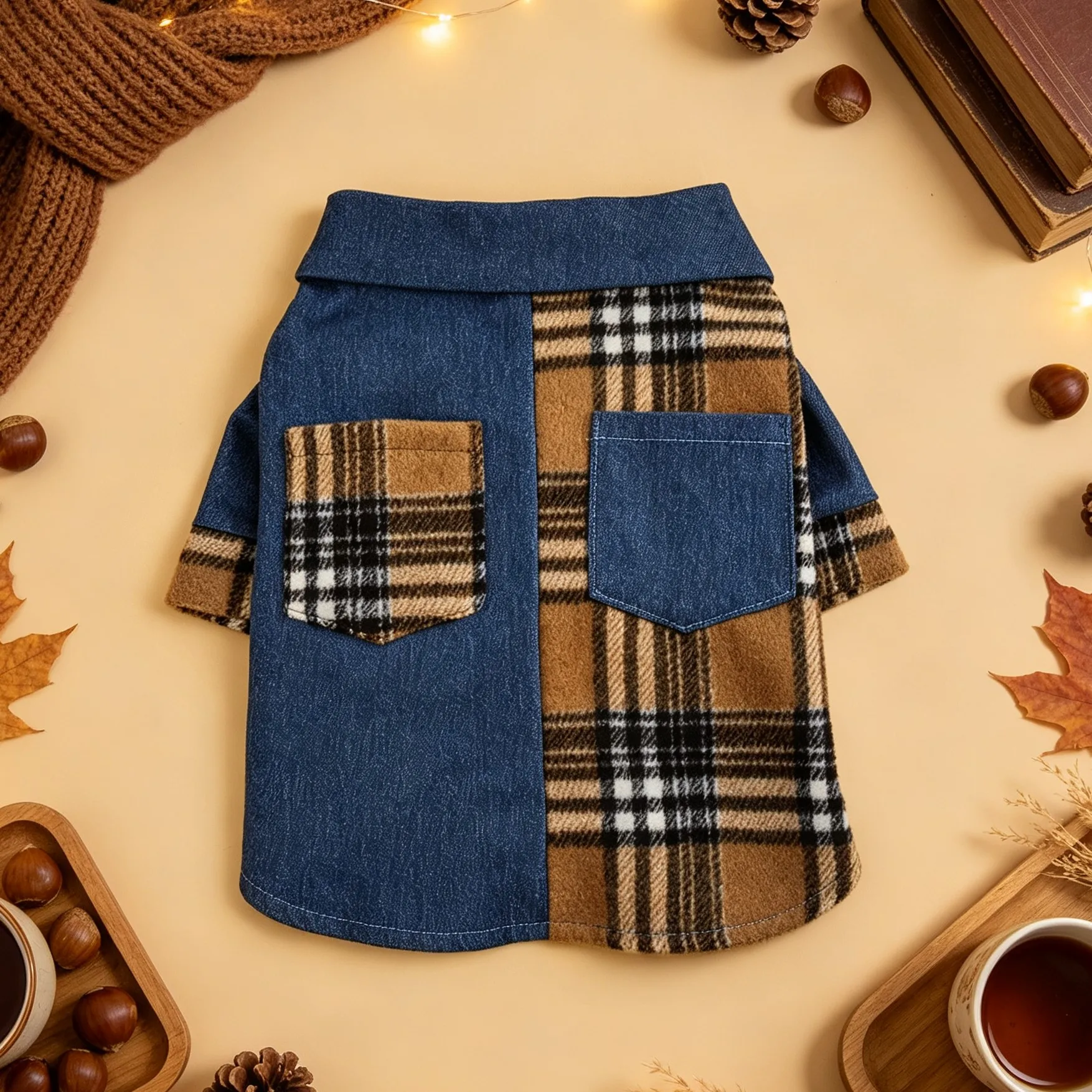1 Haustier-Hundemantel, Herbst- und Winter-Plüsch-Weste für Haustiere, Geeignet für Kleine/Mittlere Hunde, Katzenkleidung – Detail 4