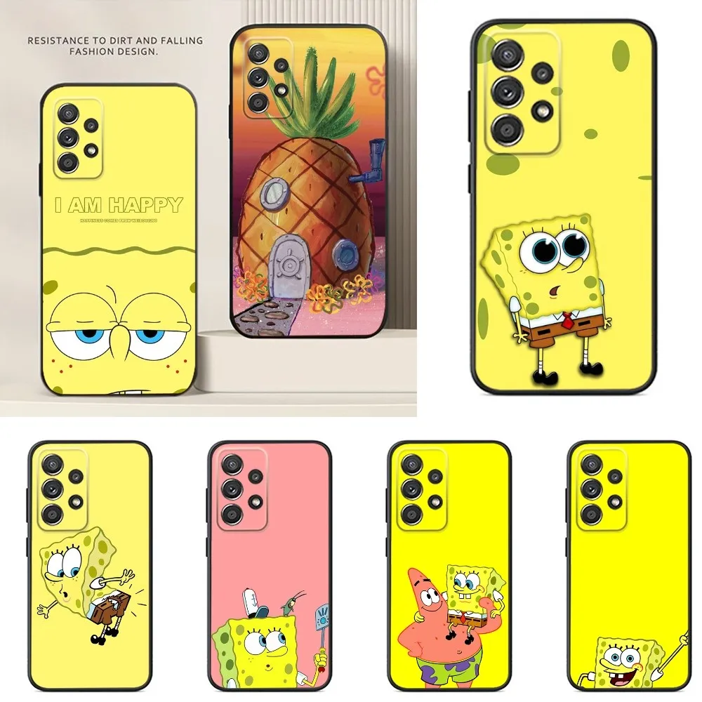 

Funny S-SpongeBob S-SquarePants Phone Case For Samsung S24,S23,S22,S21,S20,S10,S10E,S9 Ultra Plus FE Note 20 Plus Case