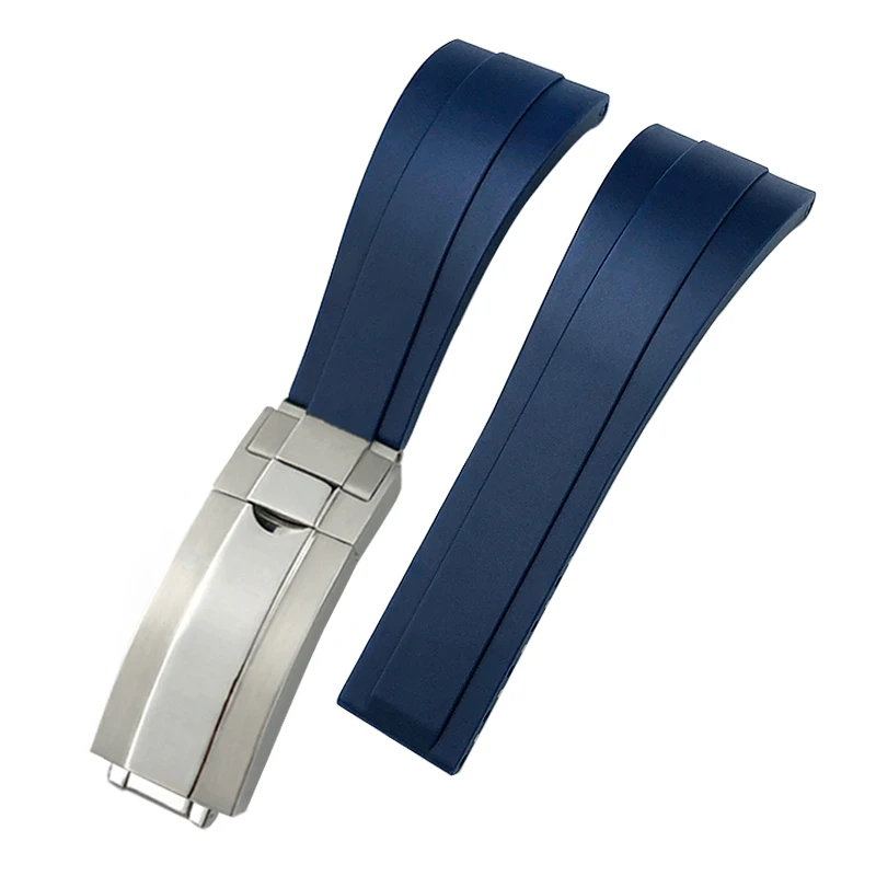 18mm 19mm 20mm 21mm 22mm Soft Rubber Watch Band for Longines Rolex SEIKO Omega Breitling Tudor Silicone Wrist Strap Men Women view 5
