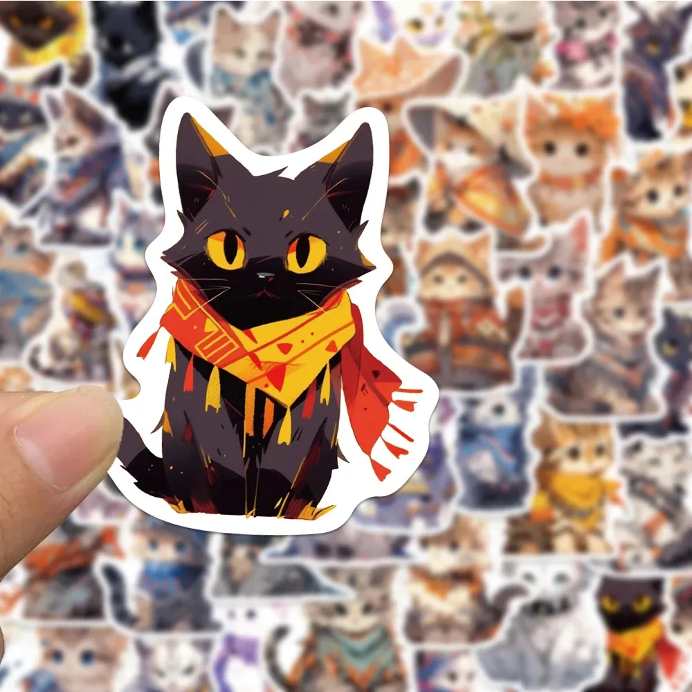 10/30/50pcs Cute Animal Ethnic Style Cat Stickers Bohemia Cartoon Waterproof Decals DIY Skateboard Phone Luggage Sticker Toys